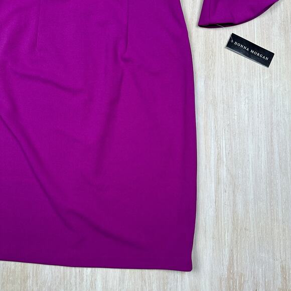 NWT Donna Morgan Fuchsia Bell Sleeve Office Cocktail Vibrant Sheath Dress 8 - Picture 5 of 16